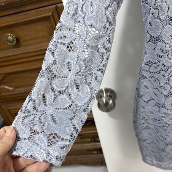 NWT Abbot Lace 3/4 Sleeves Slate Blue Small - Picture 4 of 6